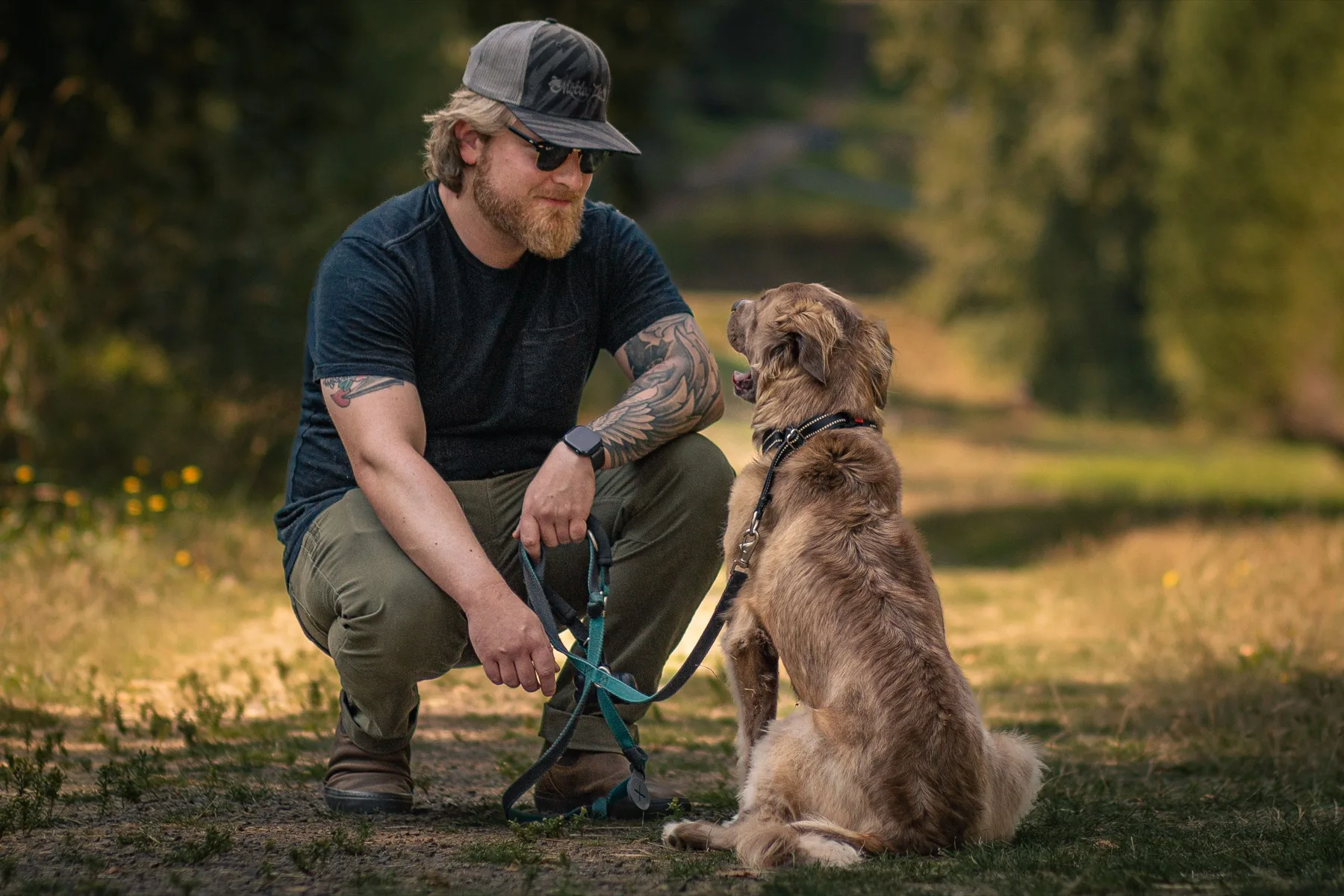 Corey Champagne with dog